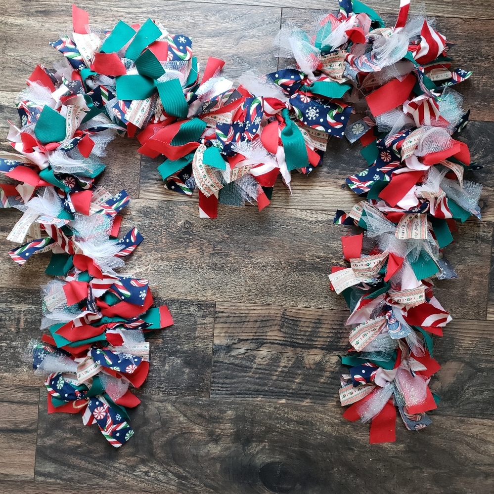 Handmade Christmas candy cane garland
